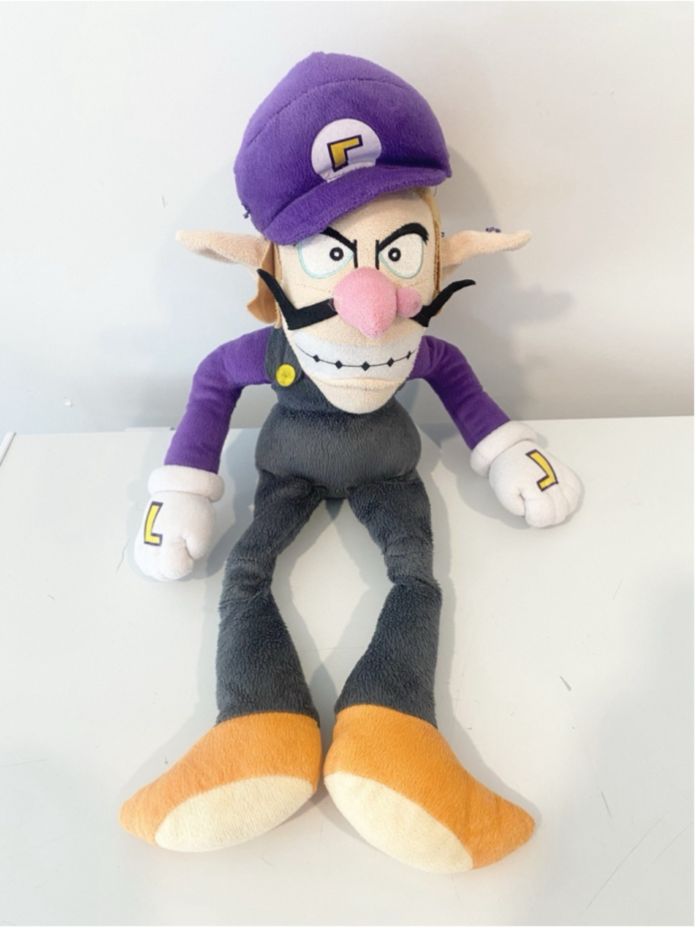 Waluigi Super Mario All Star Collection San-Ei Little Buddy Plush 20” Nintendo